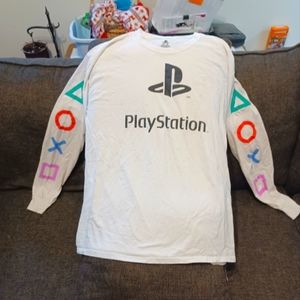 Long sleeve PlayStation white Tee in a size medium. 100% cotton. Barely worn.